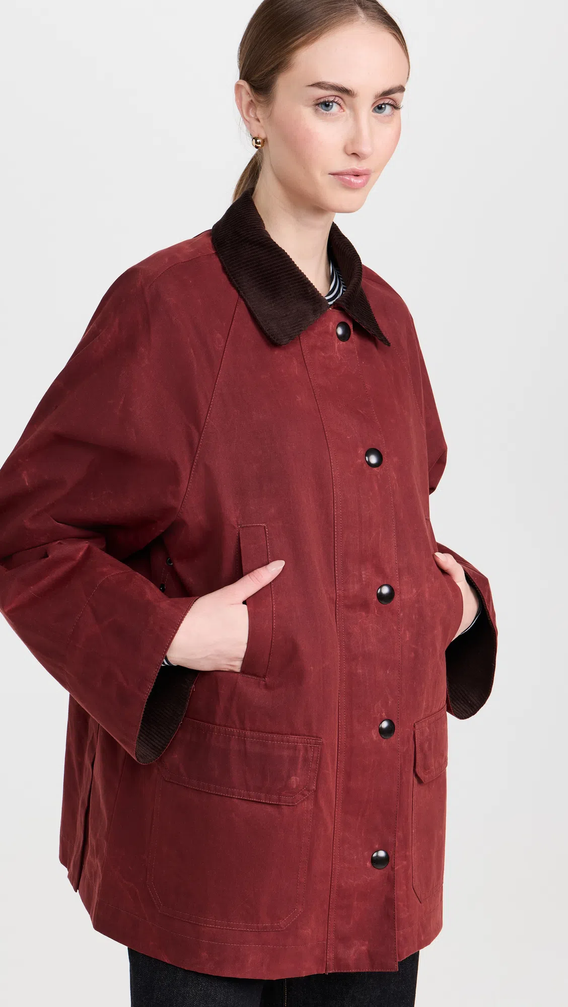 ALEX MILL Chiltern Street Jacket In Waxed Cotton In Red
