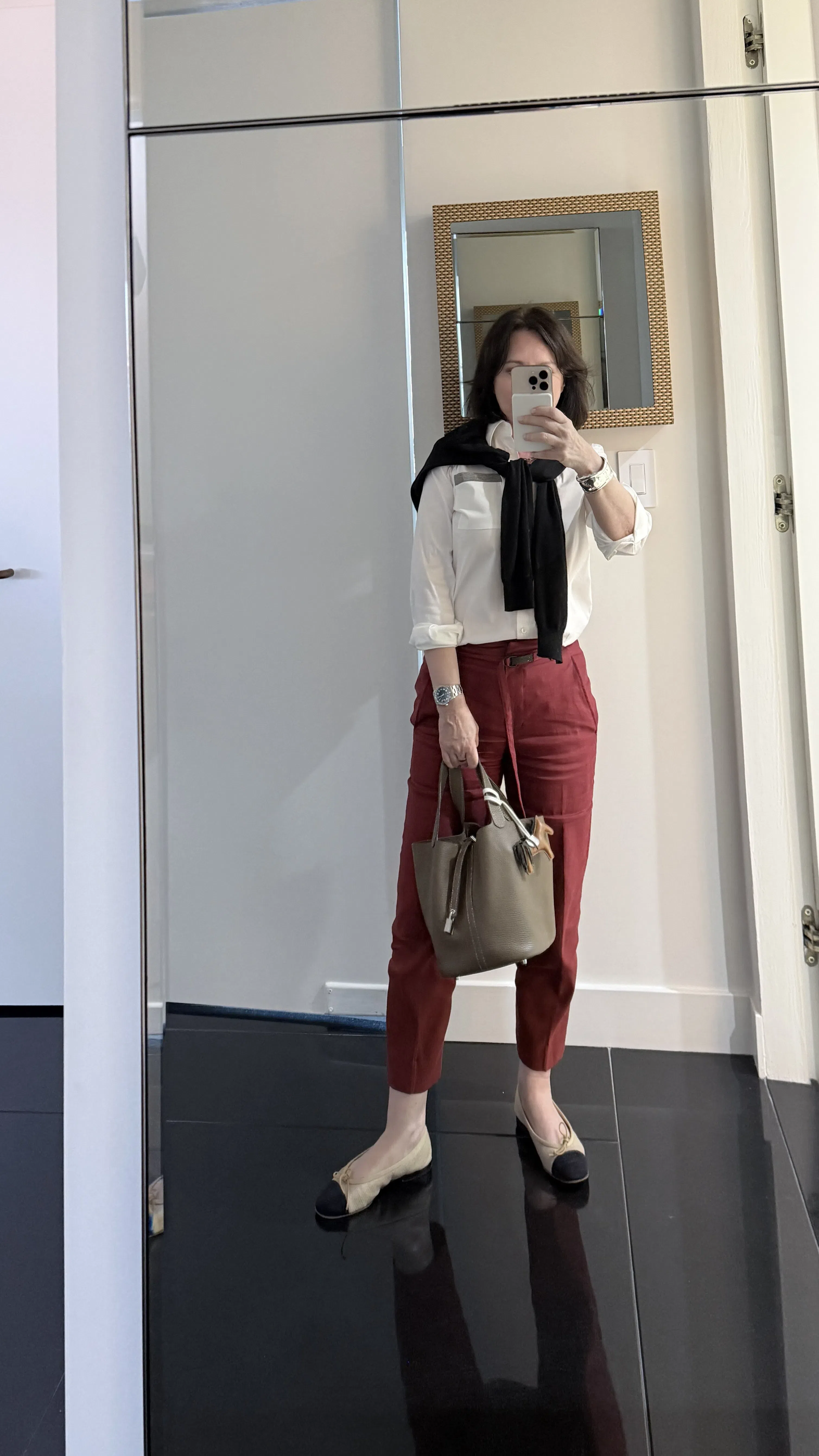 HERMES Pre-owned Hermès Picotin Grey Leather Tote Bag ()