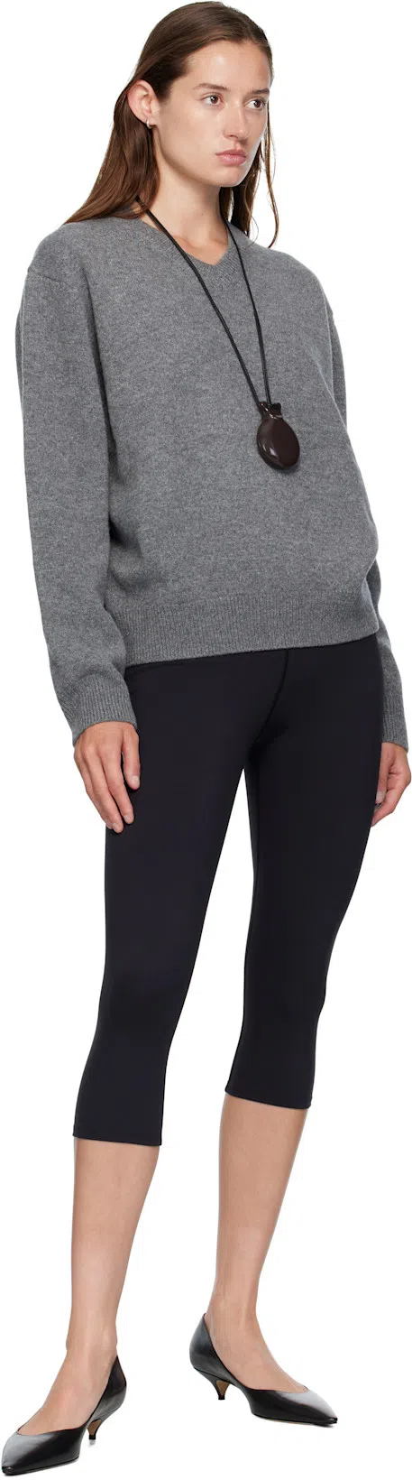 THE ROW Liisa Distressed Kitten-heel Pumps In Black