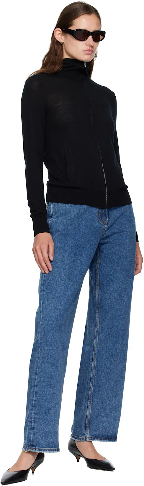 THE ROW Liisa Distressed Kitten-heel Pumps In Black