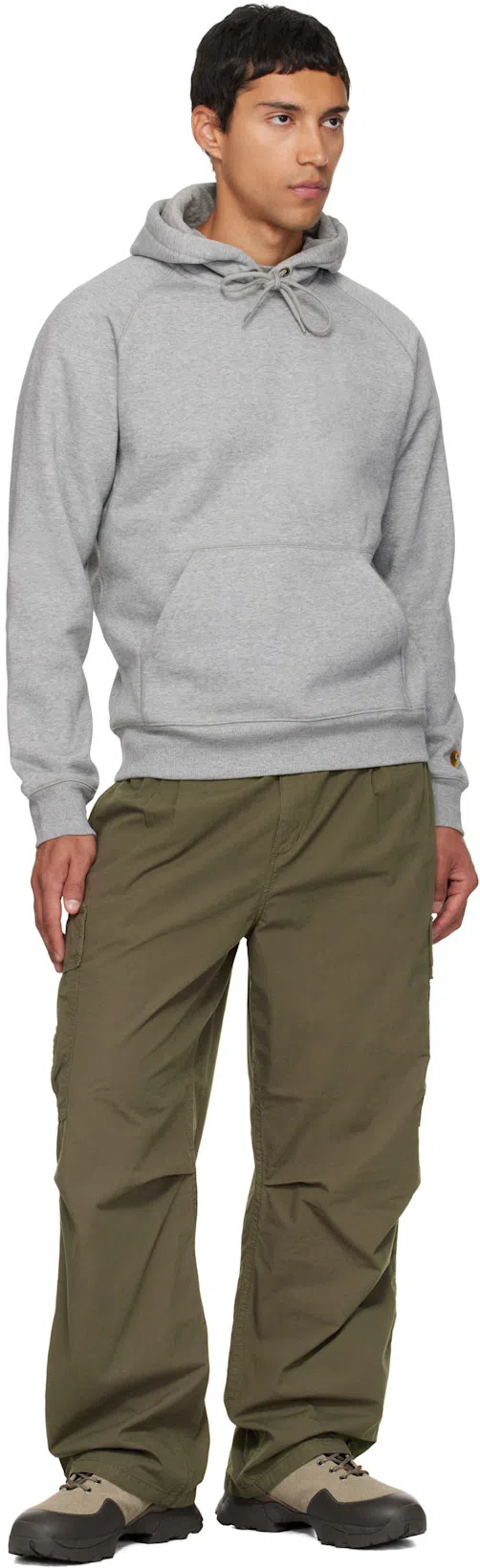 CARHARTT Hooded Chase Sweatshirt Heather Grey In Gray