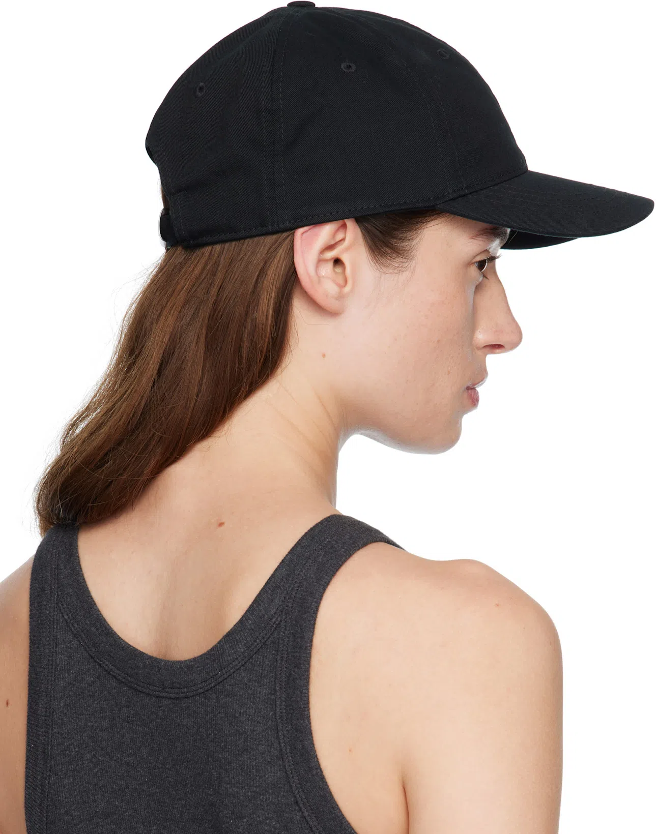 TOTÊME Gray Curved Rib Tank Top In Charcoal Melange 019