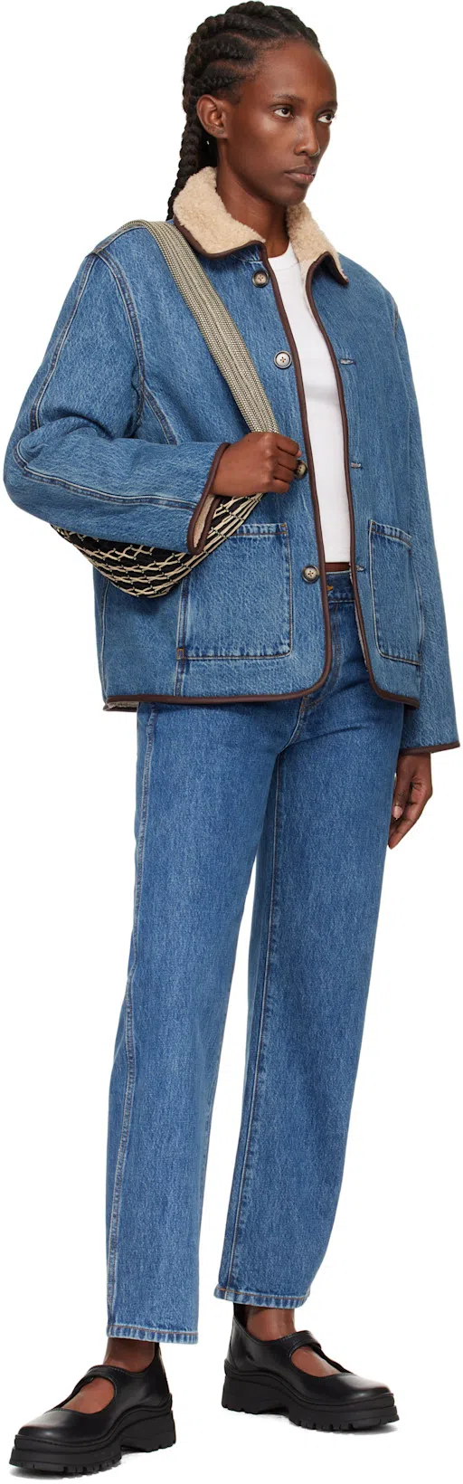 KHAITE Abigail High Rise Straight Jeans In Blue