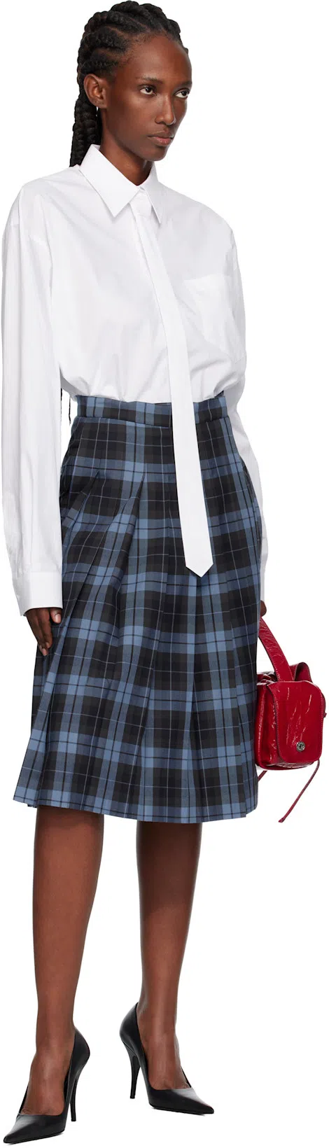 ACNE STUDIOS Multipocket Crinkle Patent Leather Top Handle Bag In Red