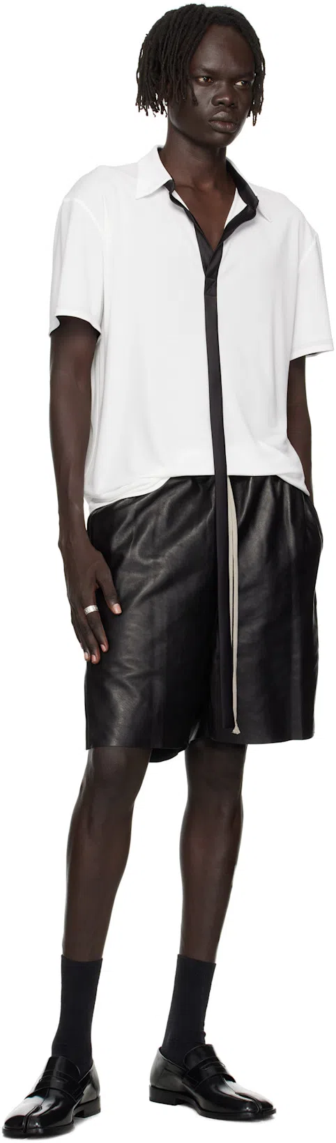 MAISON MARGIELA 30mm Tabi County Leather Loafers In Black