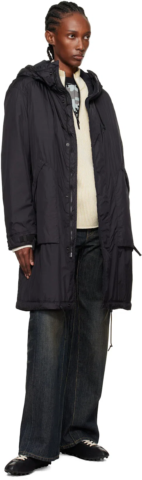 MAISON MARGIELA Sprinter Leather And Suede-trimmed Twill Sneakers In Black