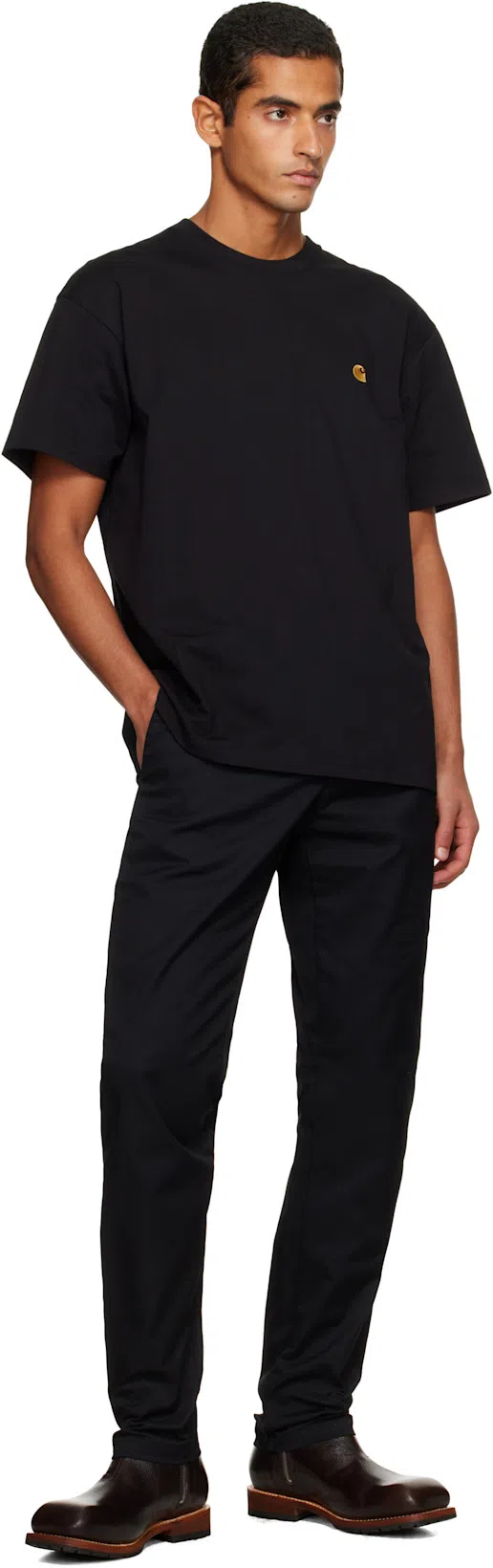 CARHARTT American Script Embroidered Logo T-shirt In Black