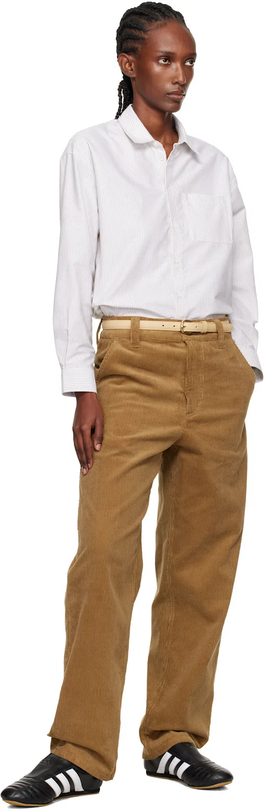 ADIDAS ORIGINALS Taekwondo Striped Leather Sneakers In Black