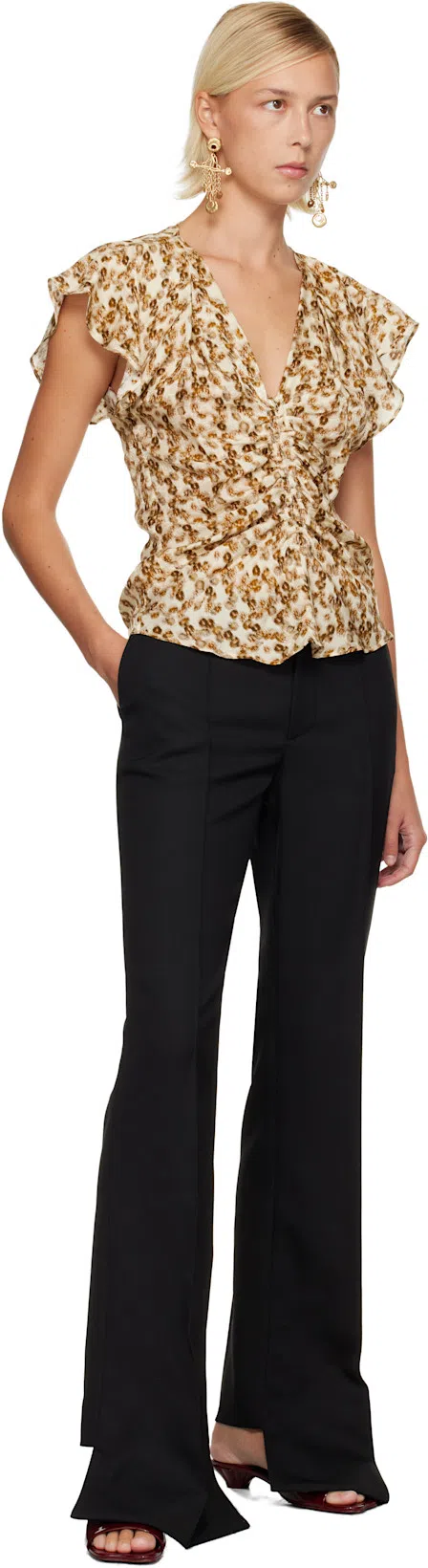 CHLOÉ Burgundy Flower Sandals In 619 Obscure Red