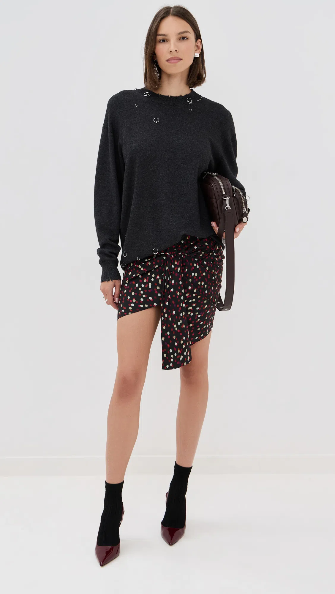 ISABEL MARANT Draped Leather Ankle Boots With Stiletto Heel In Black