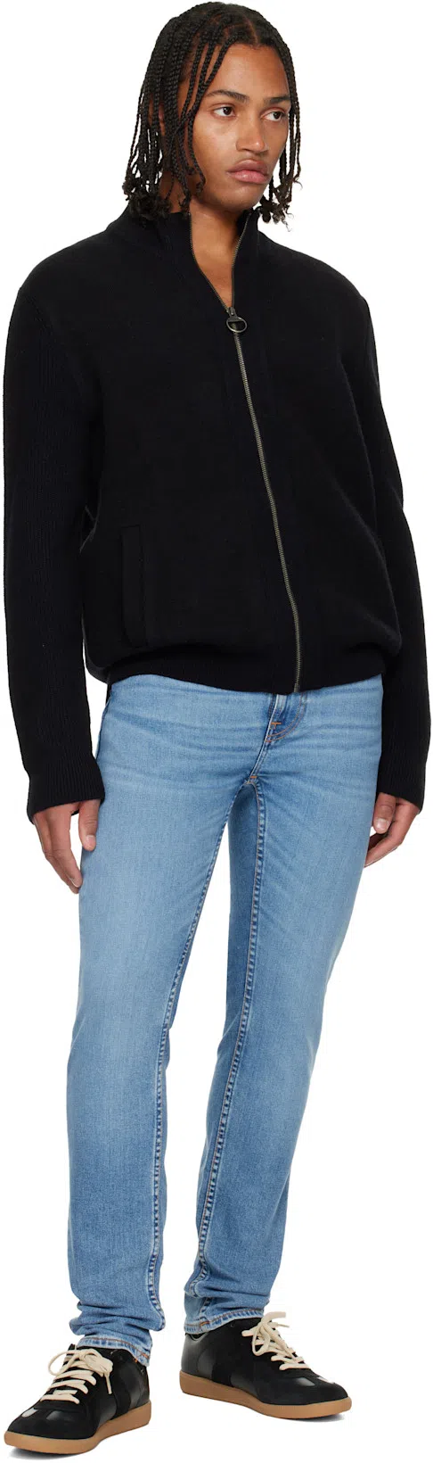 MAISON MARGIELA Casual Low Top Sneakers With Suede Panels In Black