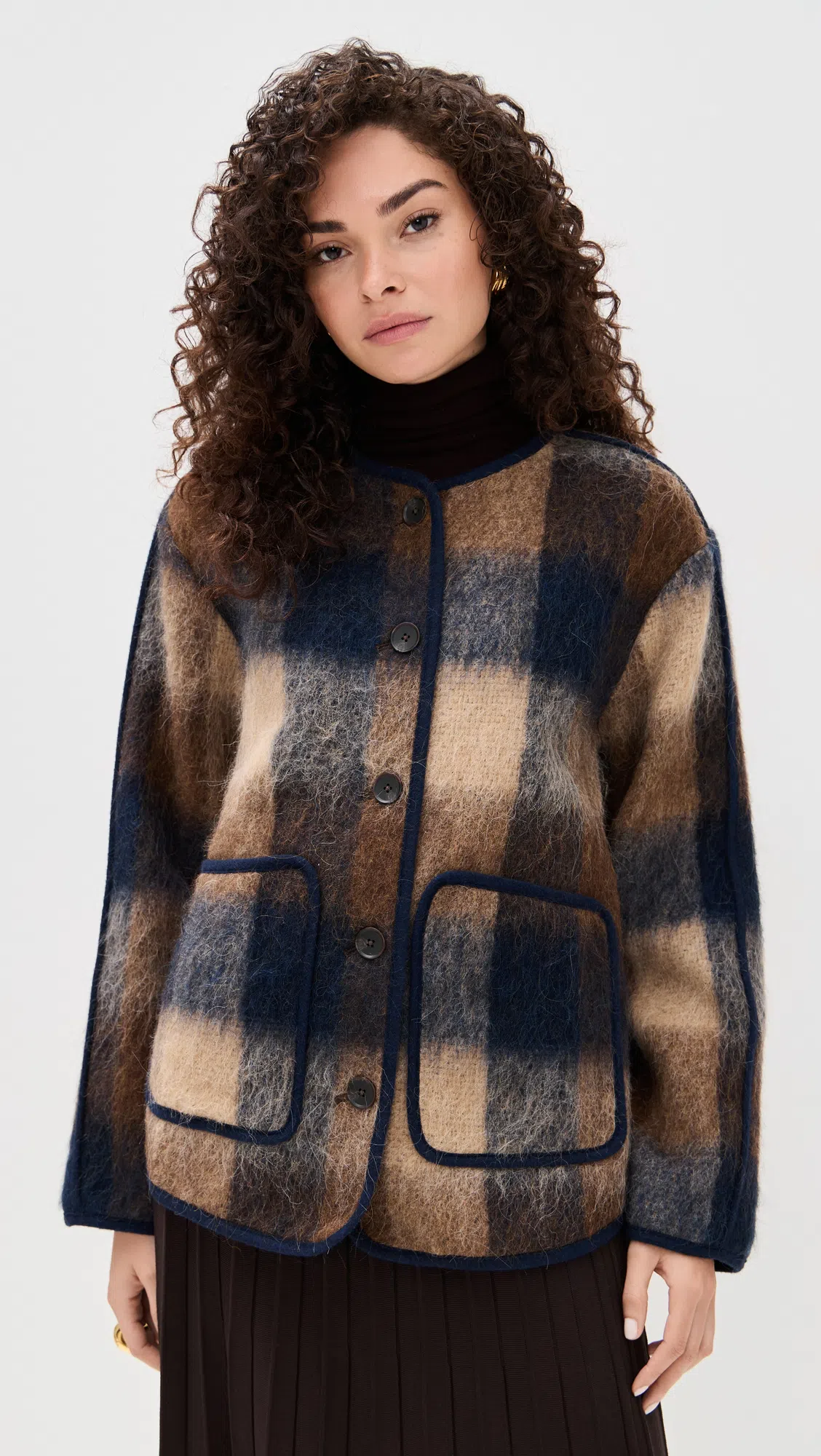 ADINAS JEWELS Thick Hollow Hoop Earring In 14k Gold Plated Over Sterling Silver