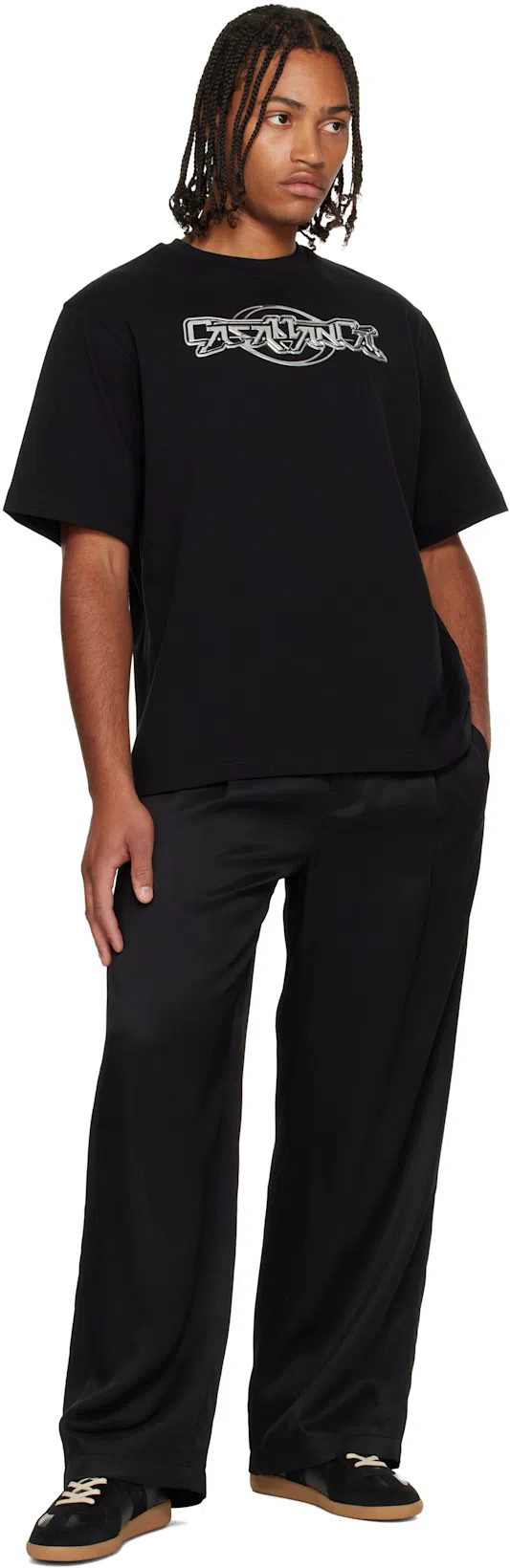 MAISON MARGIELA Casual Low Top Sneakers With Suede Panels In Black