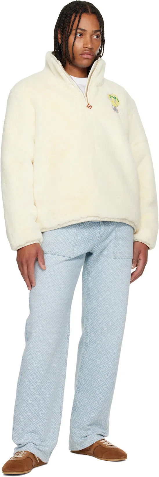 CASABLANCA White Dragonfly Floral Oversized T-shirt In Neutral