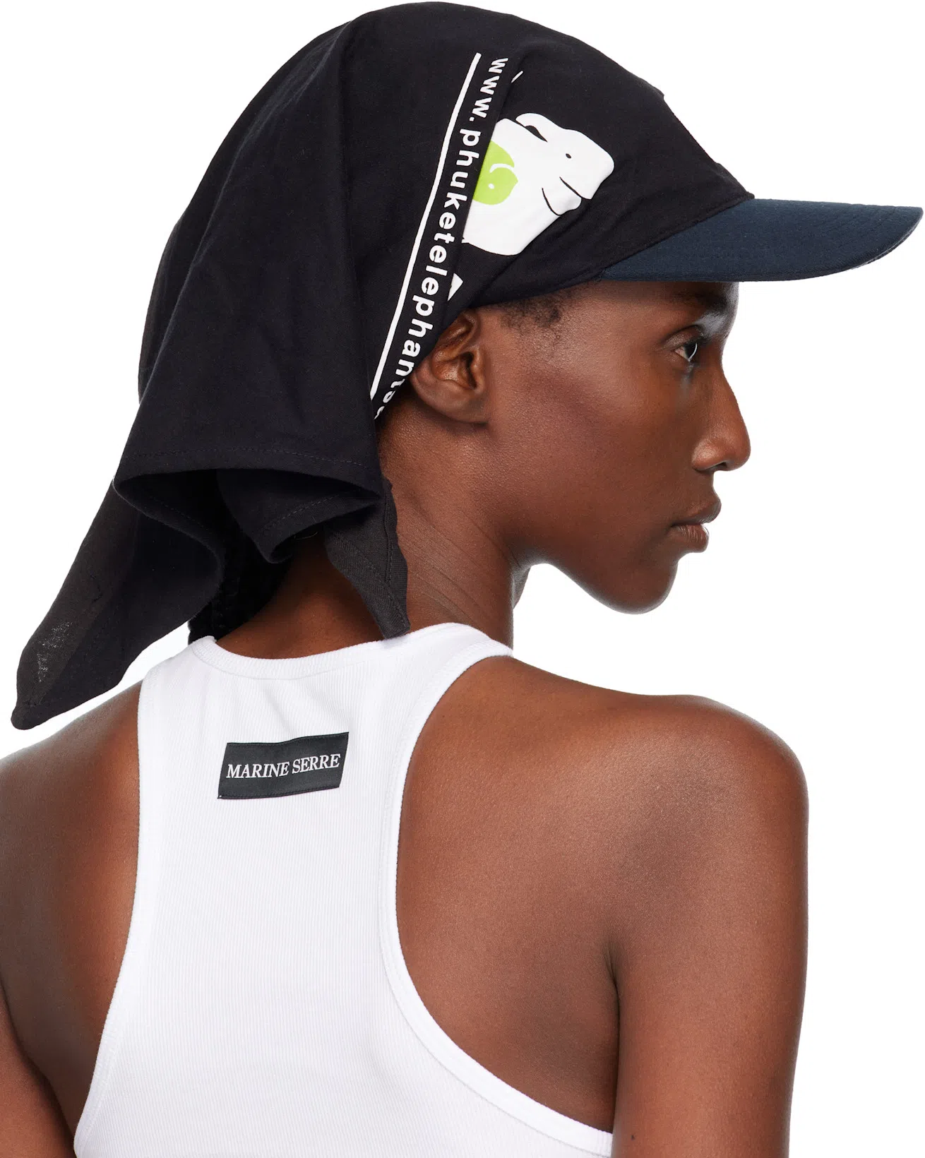 MARINE SERRE White Moon Logo Ribbed Jersey Tank Top In Gray