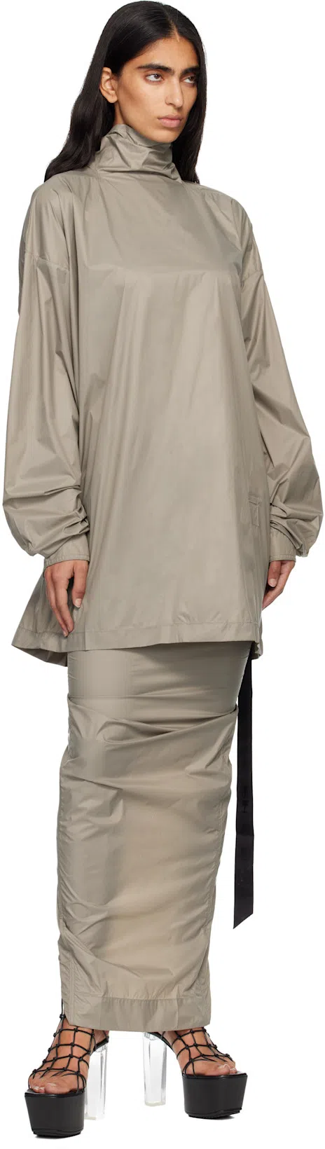 RICK OWENS Black Hollywood Web Platform 65 Heeled Sandals