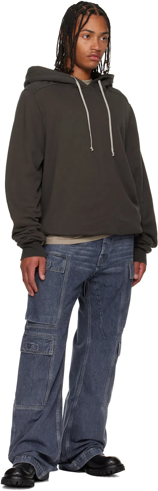 RICK OWENS Round-toed Ankle Boots In Animal Print