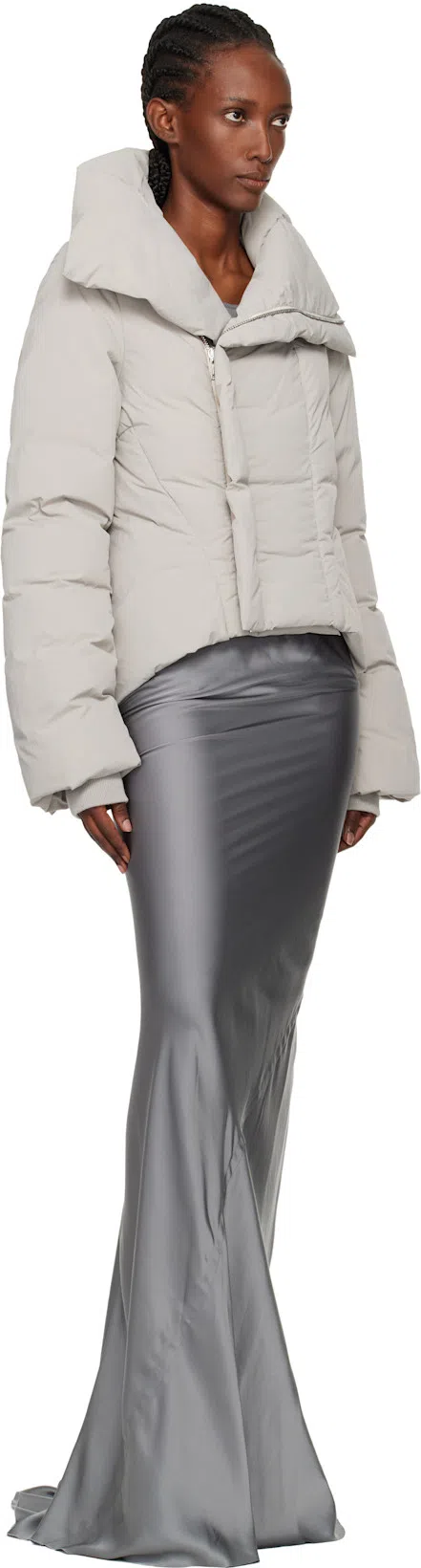 RICK OWENS Gray Hollywood Web Platform 65 Heeled Sandals