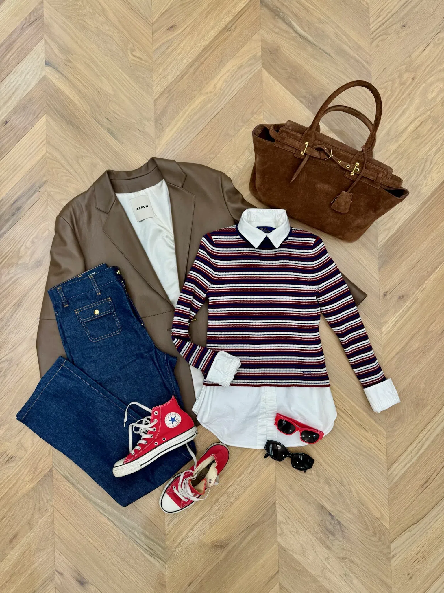 MAX MARA Brown Canvas Talento Belted Blazer