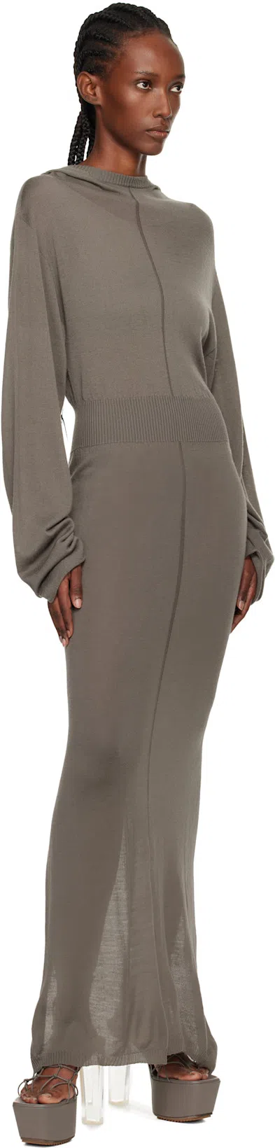 RICK OWENS Gray Hollywood Web Platform 65 Heeled Sandals