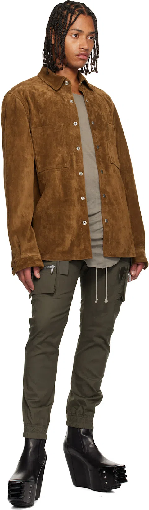 RICK OWENS Black Hollywood Grilled Wedge Beatle Chelsea Boots In 09 Black