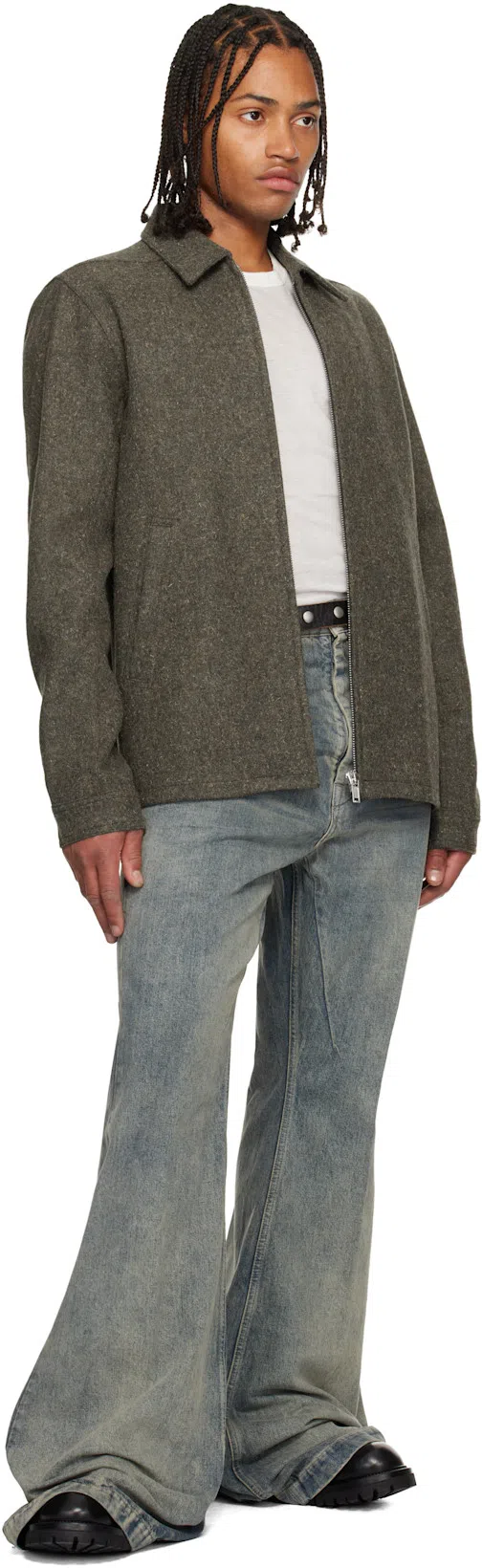 RICK OWENS Round-toed Ankle Boots In Animal Print