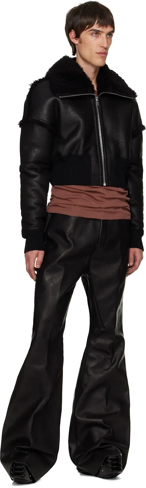 RICK OWENS Black Hollywood Grilled Wedge Beatle Chelsea Boots In 09 Black