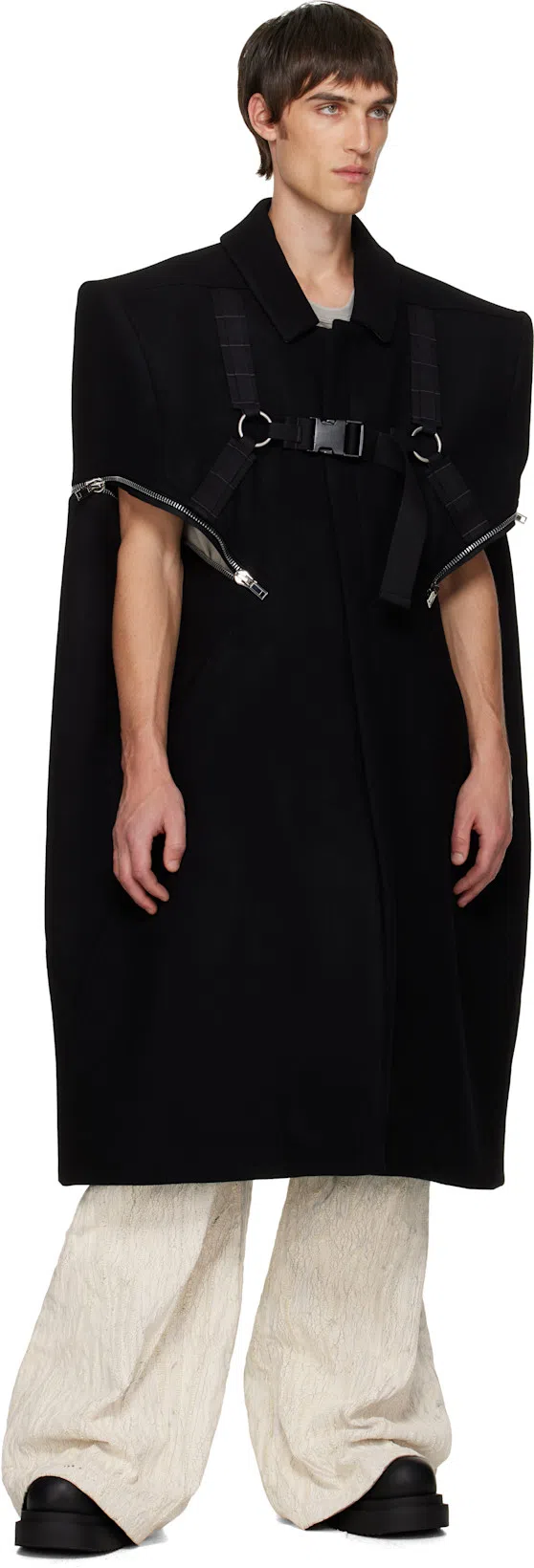 RICK OWENS Mid-calf Leather Plaform Boots In Black