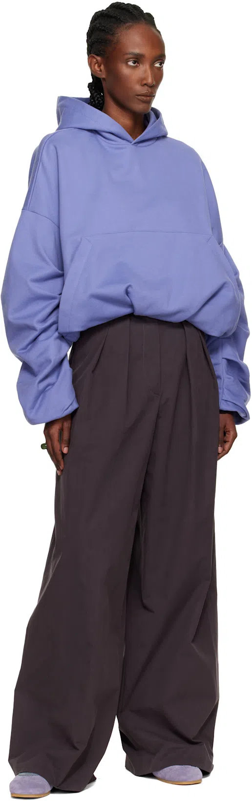 DRIES VAN NOTEN Mixed Leather Retro Runner Sneakers In Purple