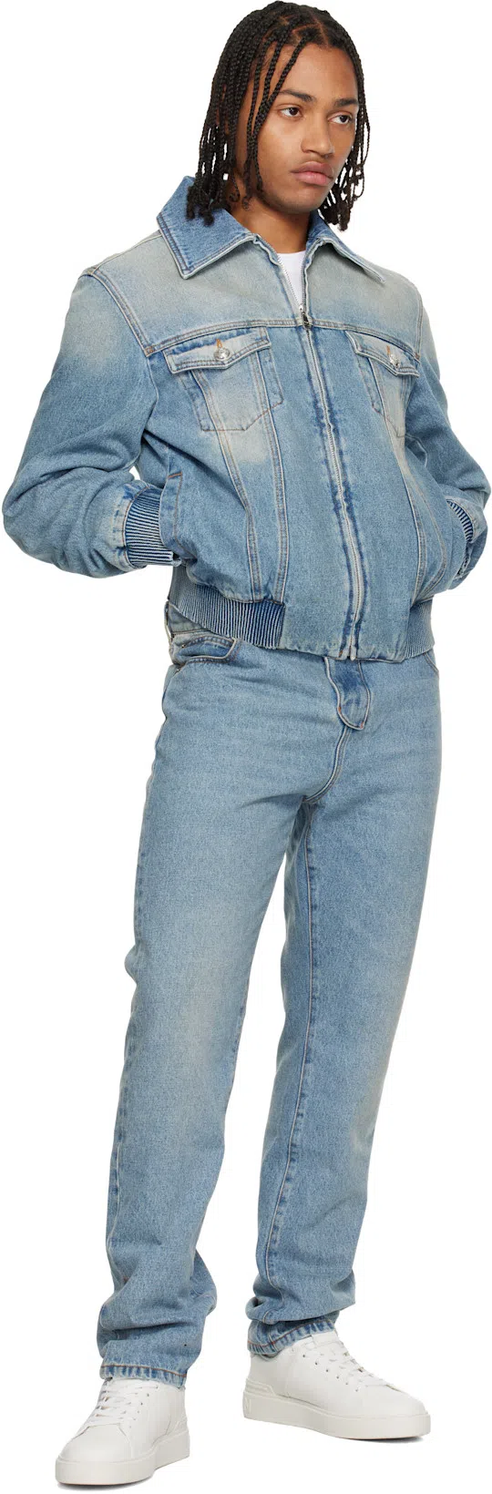 BALMAIN Low-top Court Sneakers In Smooth Leather In White