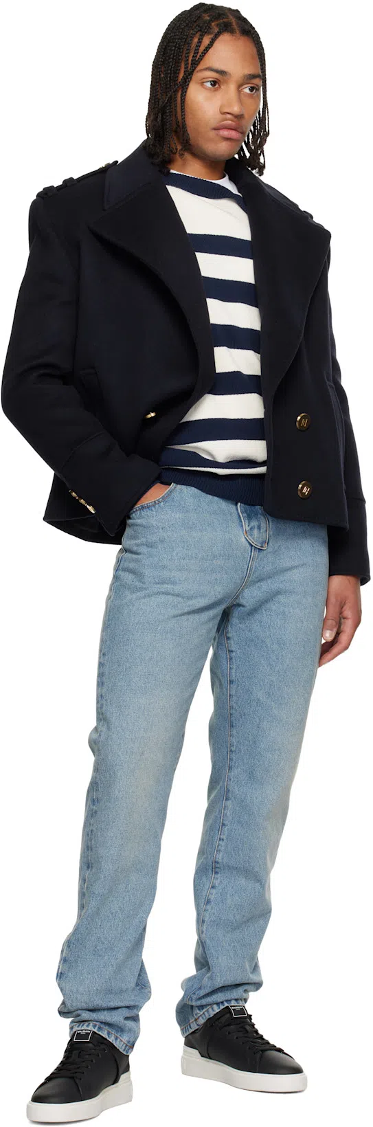 BALMAIN Crew Neck Short Sleeves In White