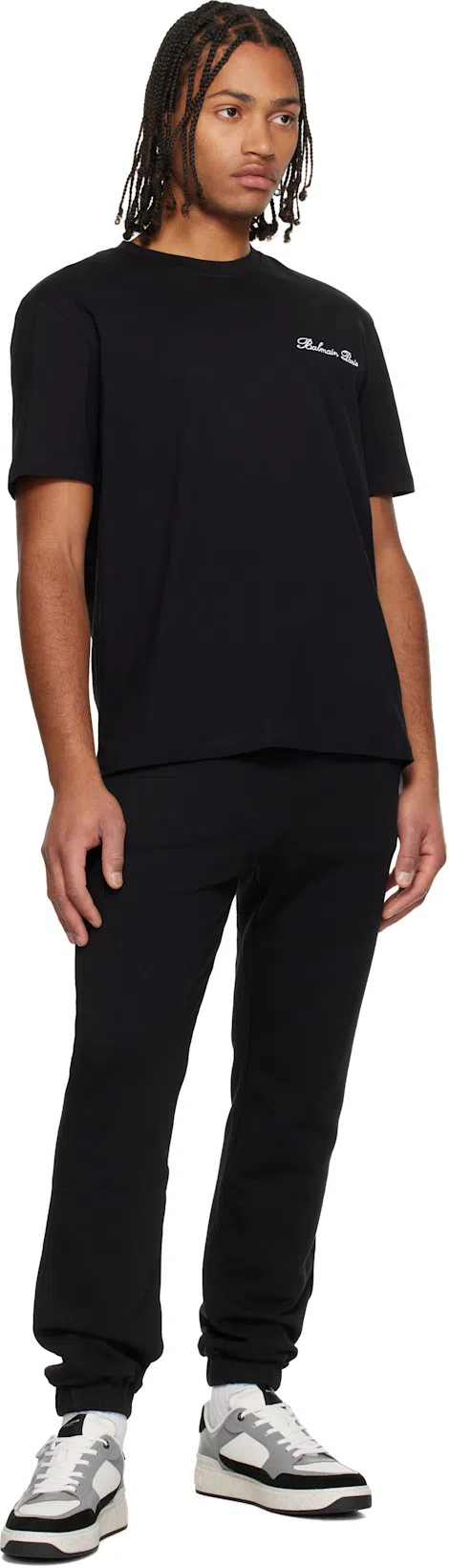 BALMAIN Black Cotton T-shirt