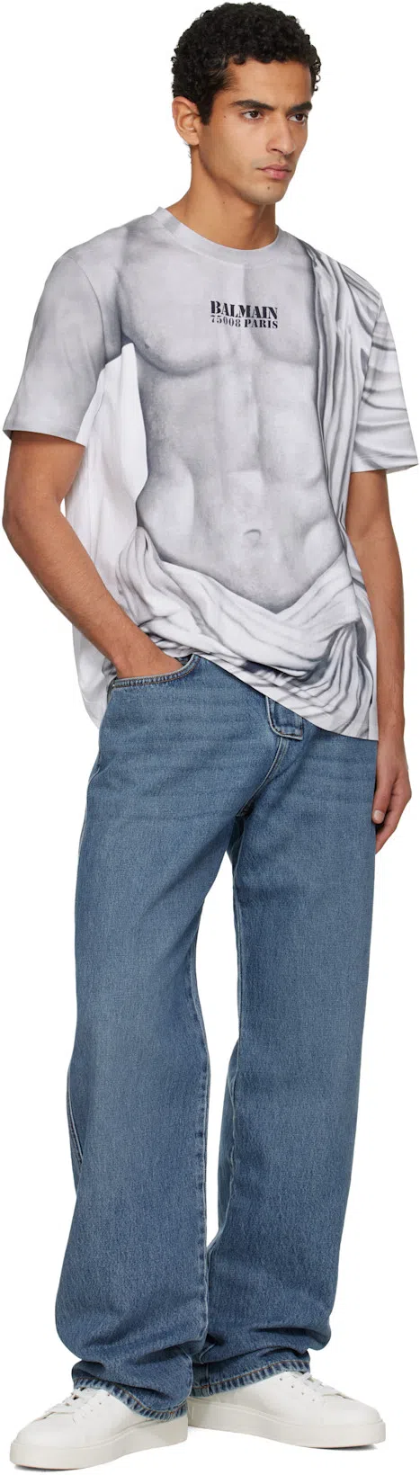 BALMAIN Low-top Court Sneakers In Smooth Leather In White