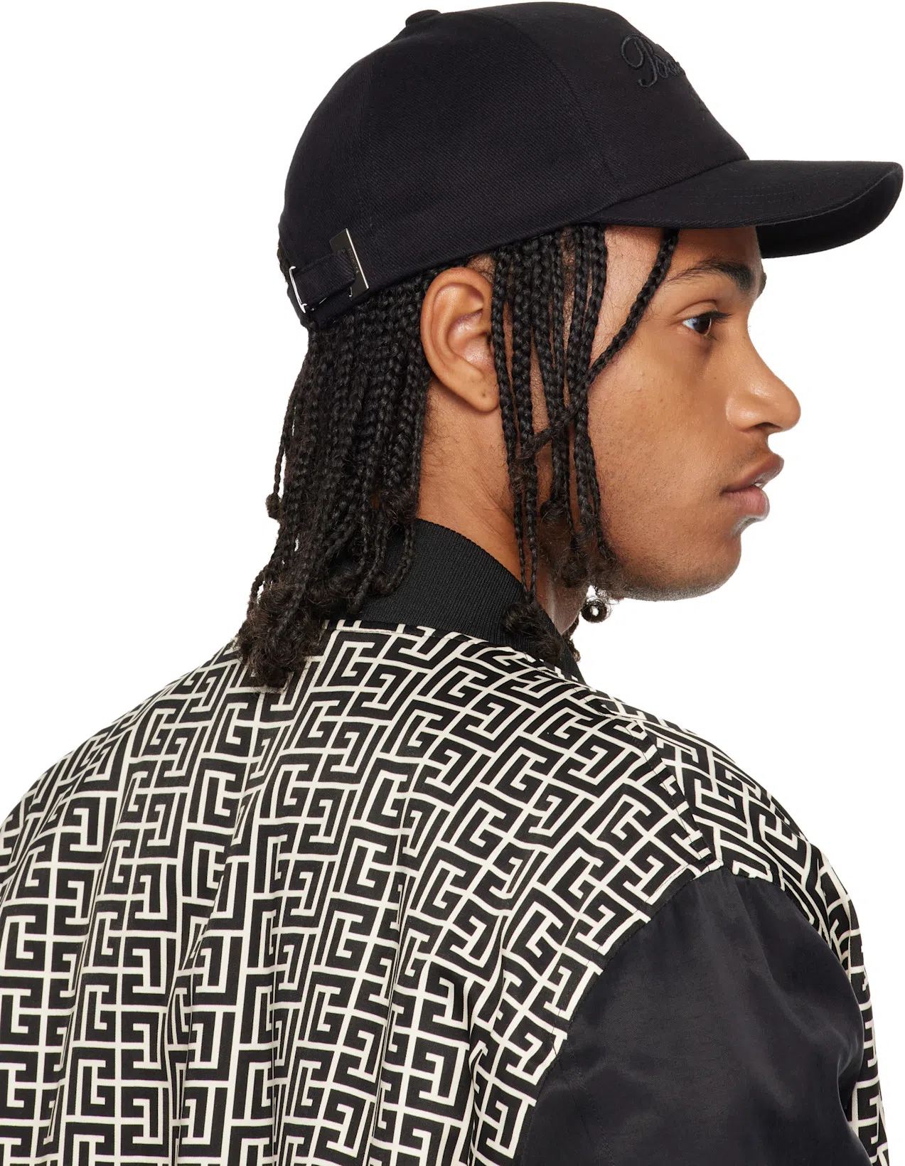 BALMAIN Monogrammed Varsity Jacket With Patches In Black