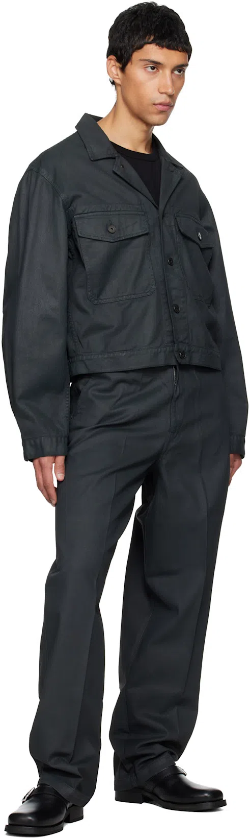 LEMAIRE Boxy Short Sleeves T-shirt Men In Black