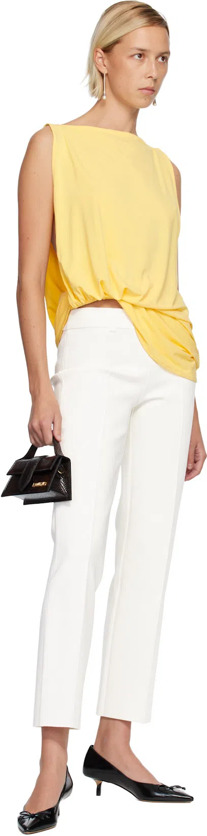 JACQUEMUS Le Haute Peplo Top In Gold