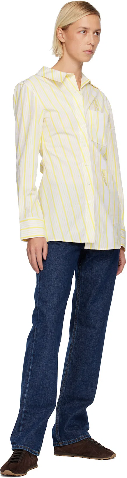 JACQUEMUS White & Yellow 'the Pablo' Shirt In 2cb Jqd Business Big