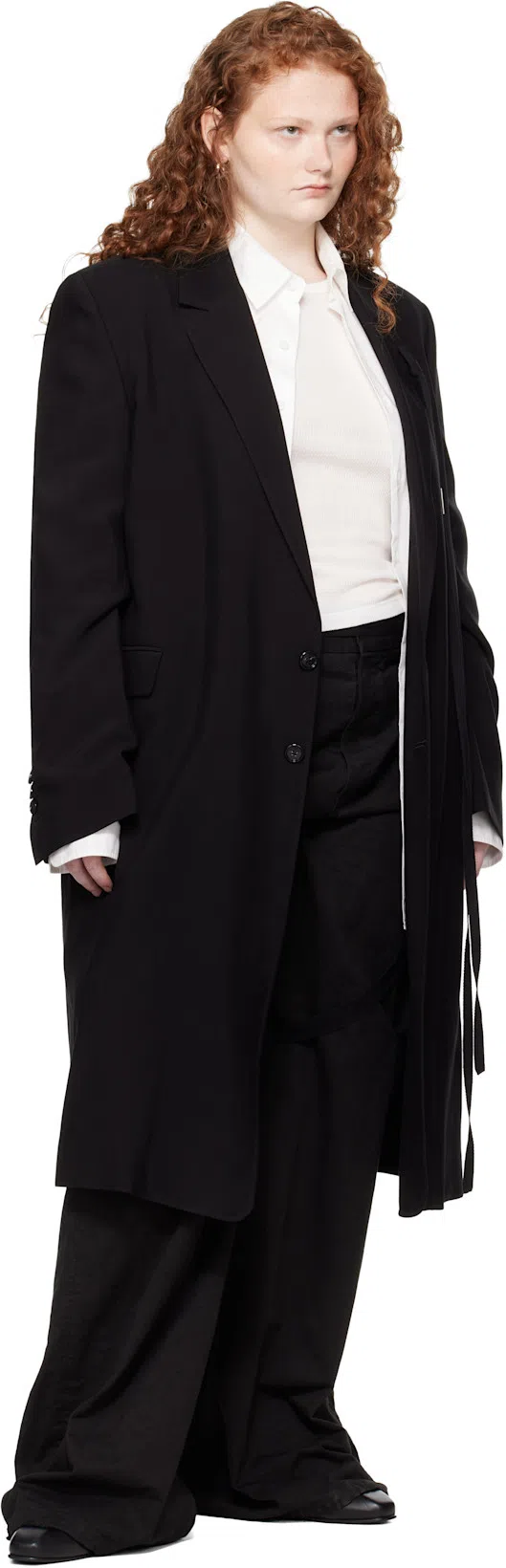 ANN DEMEULEMEESTER Elisabeth Long High Comfort Pocket Shirt In White