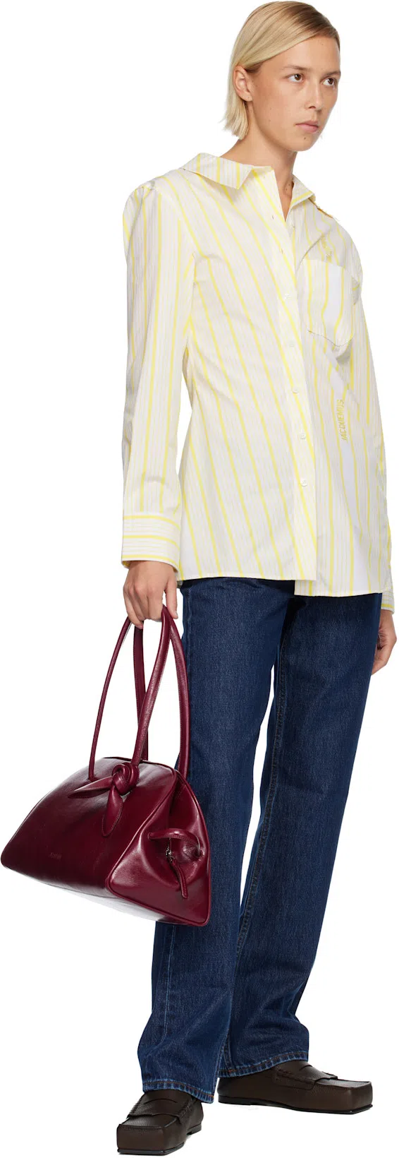 JACQUEMUS White & Yellow 'the Pablo' Shirt In 2cb Jqd Business Big