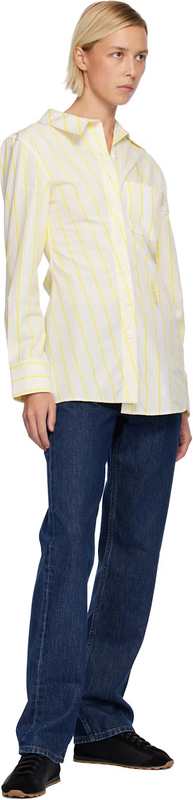 JACQUEMUS White & Yellow 'the Pablo' Shirt In 2cb Jqd Business Big