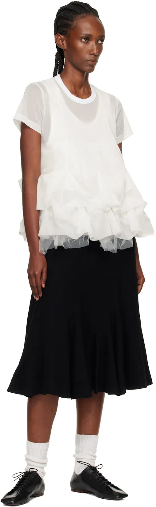 YOHJI YAMAMOTO Drawstring Ruffled Skirt In Black