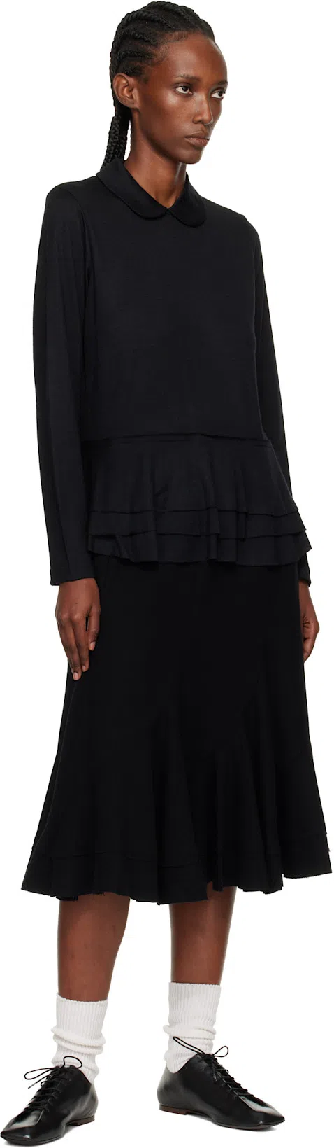 YOHJI YAMAMOTO Drawstring Ruffled Skirt In Black