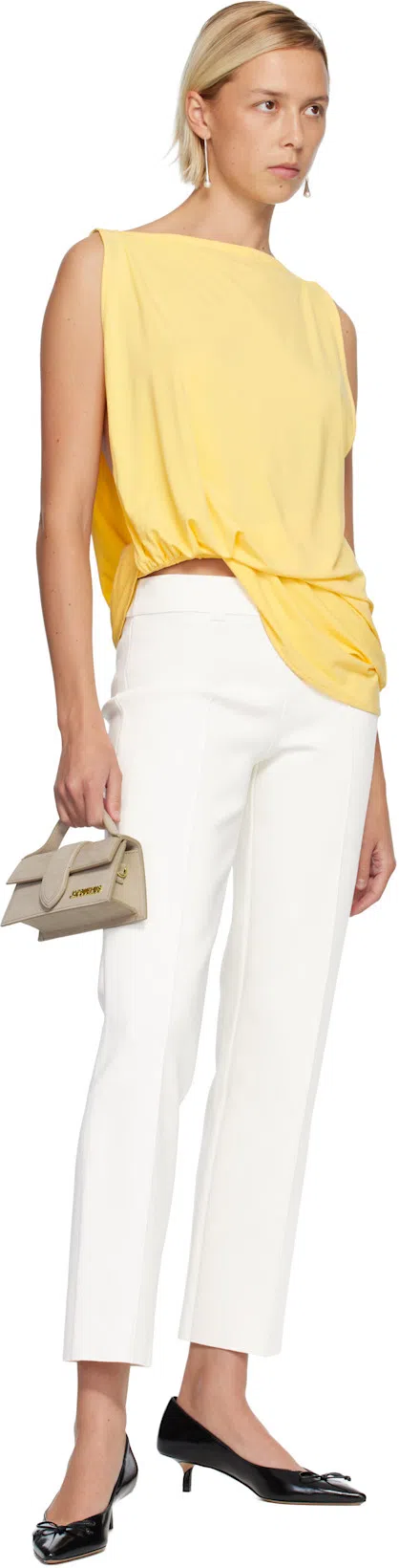 JACQUEMUS Le Haute Peplo Top In Gold