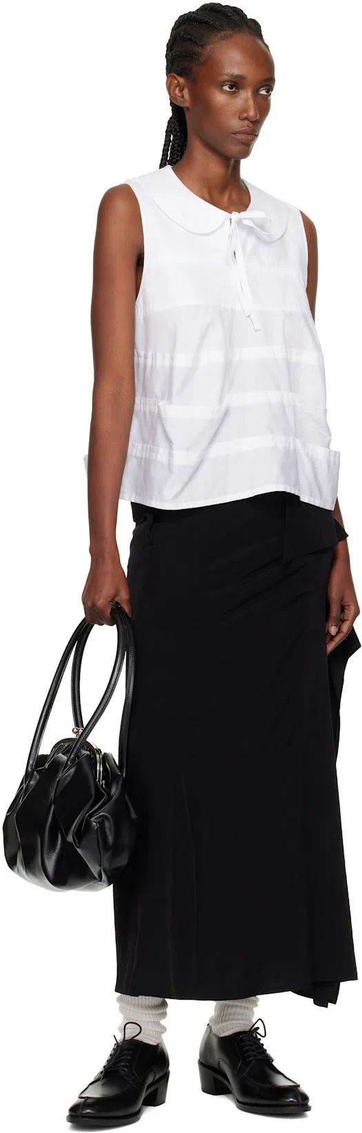 YOHJI YAMAMOTO Ruffled-detail Asymmetric Maxi Skirt In Black