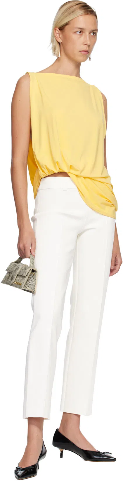 JACQUEMUS Le Haute Peplo Top In Gold