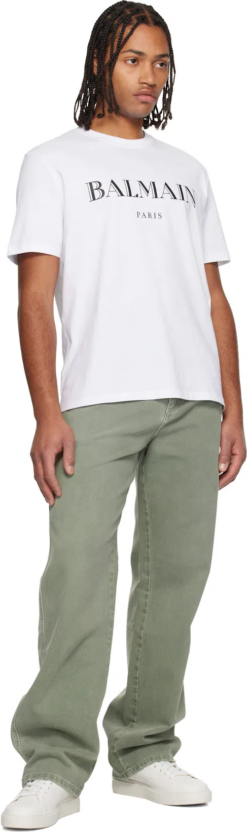 BALMAIN Low-top Court Sneakers In Smooth Leather In White