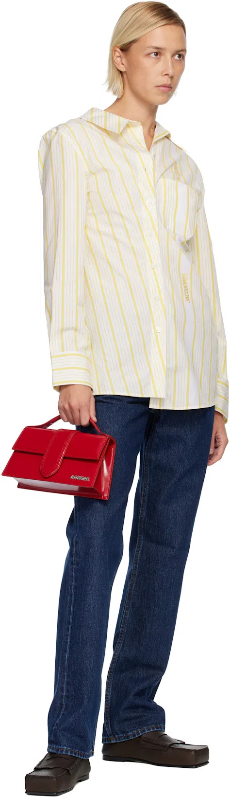 JACQUEMUS White & Yellow 'the Pablo' Shirt In 2cb Jqd Business Big