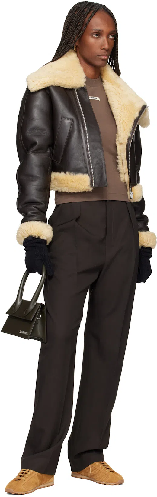 JACQUEMUS Les Tennis Sneakers In Soft Crocodile-embossed Suede In Brown