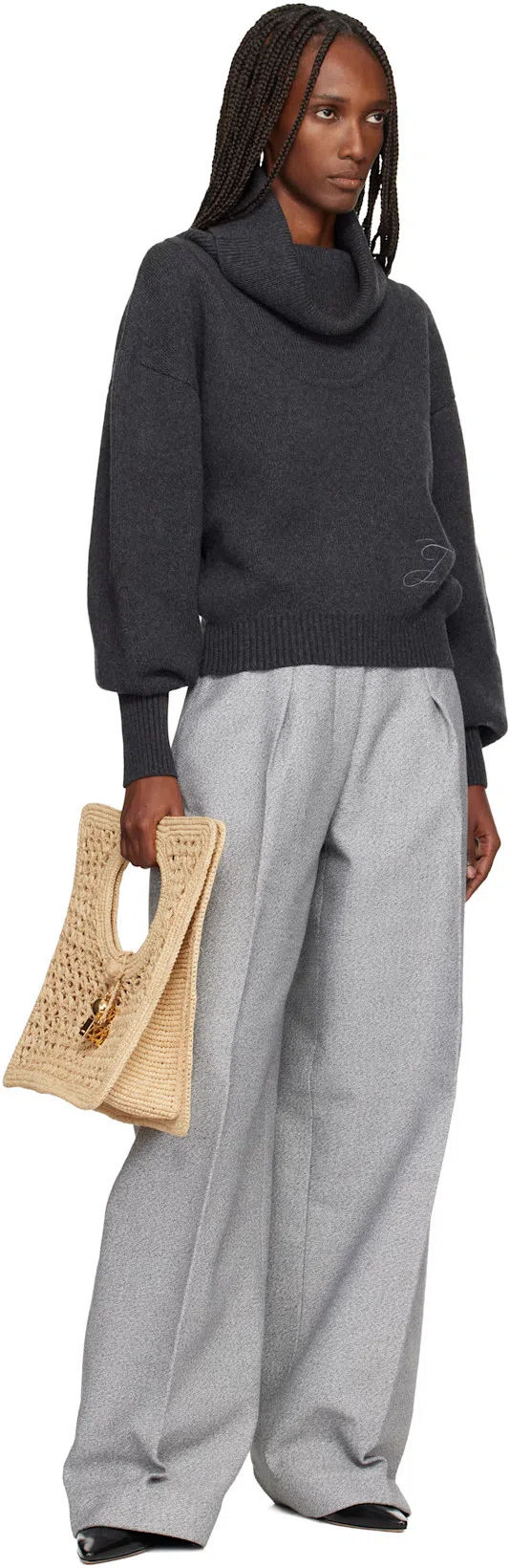 JACQUEMUS The Tourni Suede And Glossed-leather Ankle Boots In Black