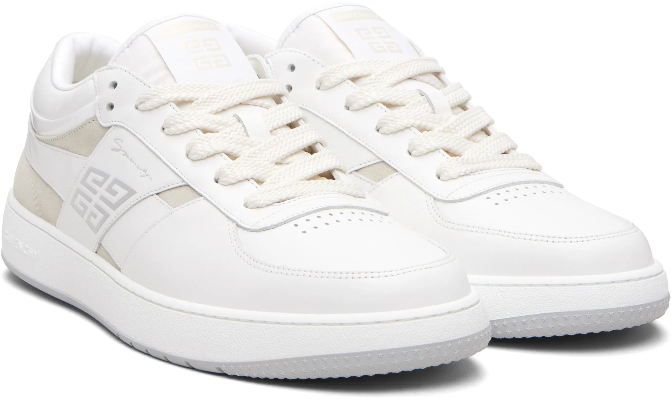 GIVENCHY G Move Low Top Leather Sneakers In White